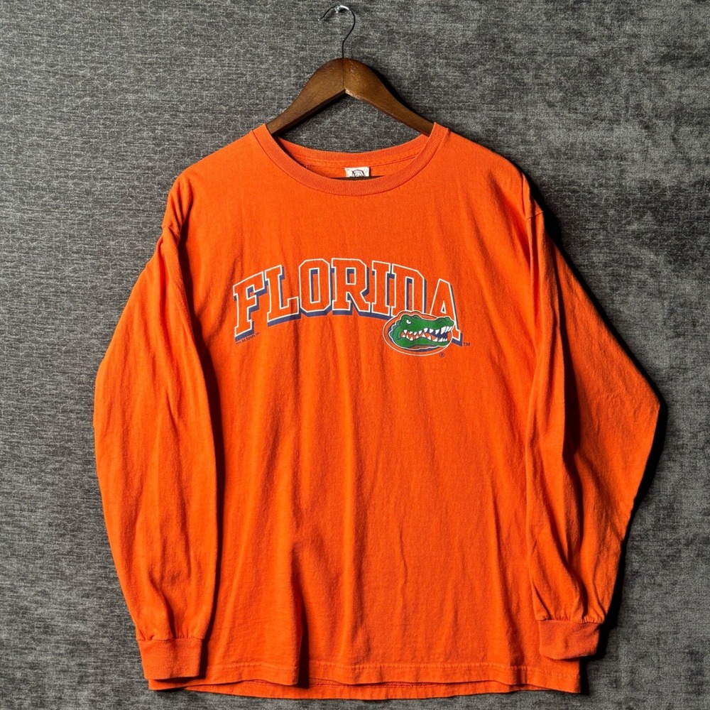 Vintage Pro-Ad Sports Florida Gators Long Sleeve T-Shirt Orange Mens Large